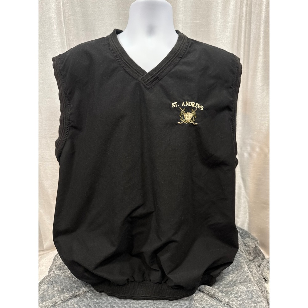 Second Skin Series 30 Hydrashield Mens XL Black Golf Vest St Andrews Embroidered